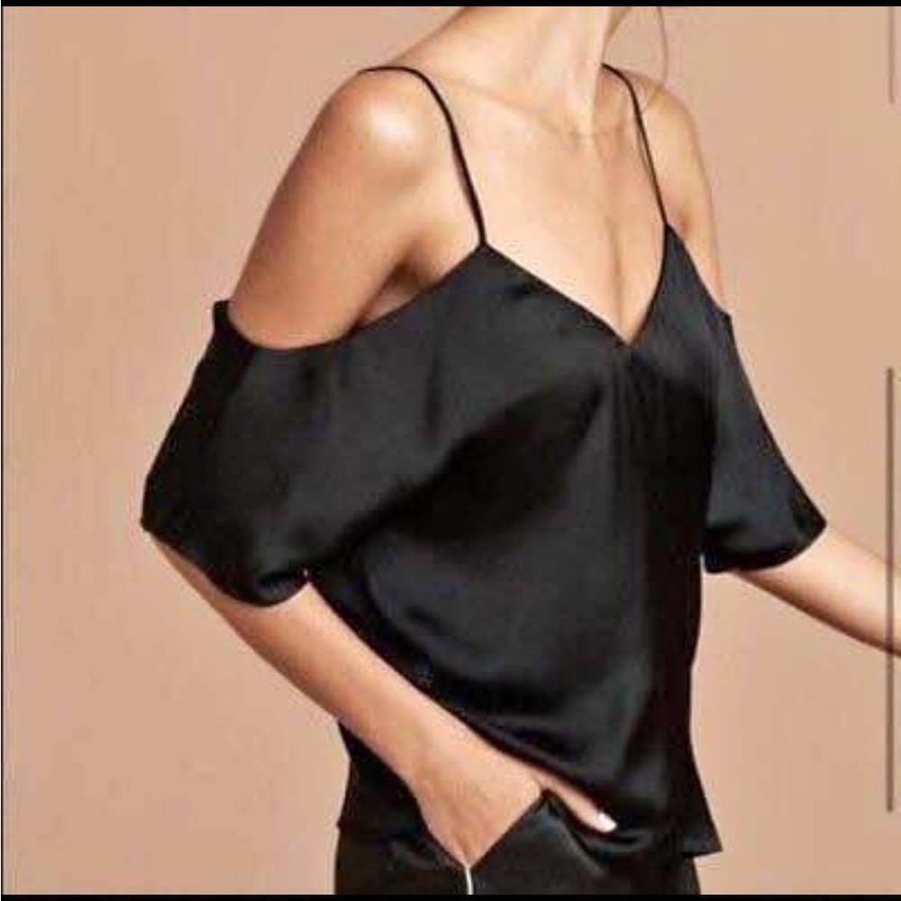 Aritzia Wilfred Shoulder cutout blouse (burgundy)